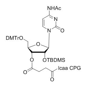 2'-tBDSilyl Cytidine (n-acetyl) 3'-lcaa CPG 2000Å