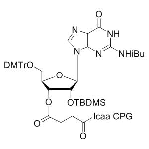 2'-tBDSilyl Guanosine (n-ibu) 3'-lcaa CPG 2000Å