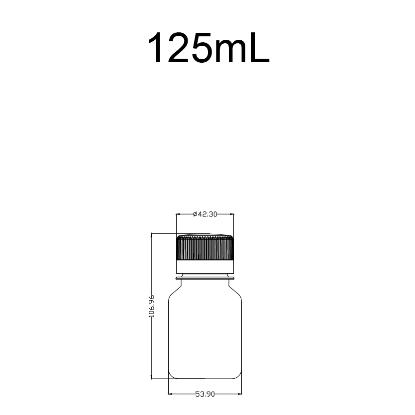PET方形瓶,125ml
