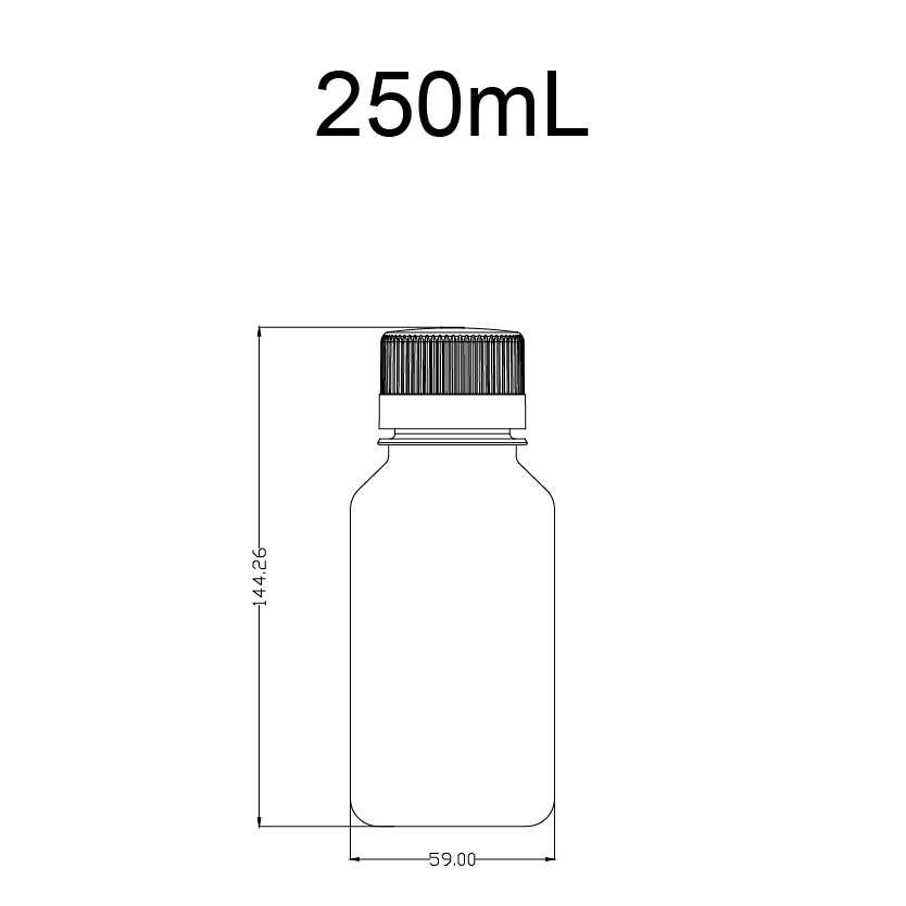 PET方形瓶,250ml