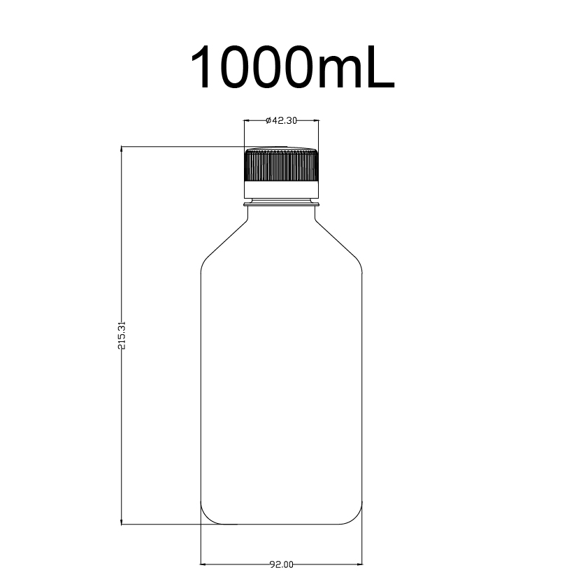 PET方形瓶,1000ml
