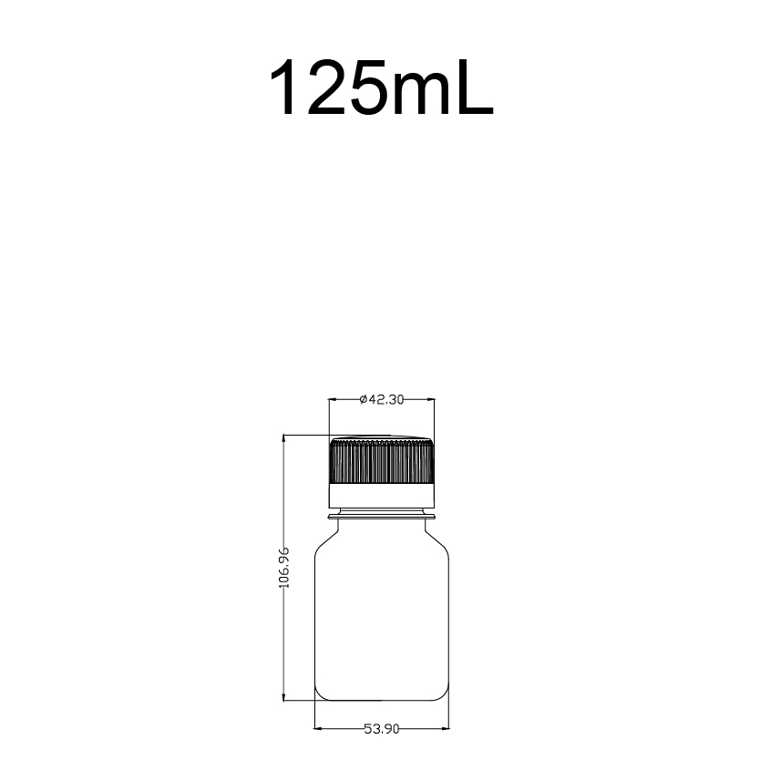 PETG方形瓶,125ml
