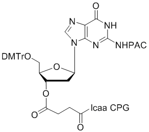 structure_N-P5103-20 deoxy Guanosine (n-PAC) 3'-lcaa CPG 2000Å