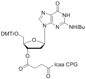 structure_N-5103-20 deoxy Guanosine (n-ibu) 3'-lcaa CPG 2000Å